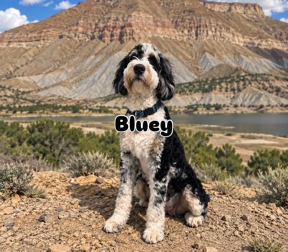 Bluey outside in Utah